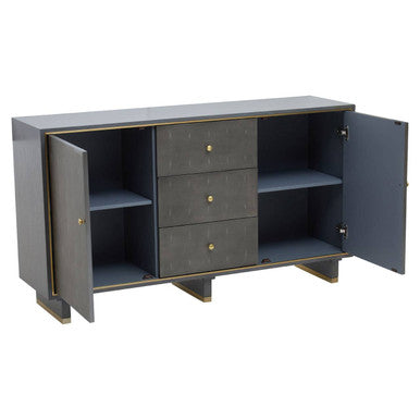 Deskey Grey Shagreen Effect 2 Door and 3 Drawer Sideboard