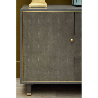 Deskey Grey Shagreen Effect 2 Door and 3 Drawer Sideboard