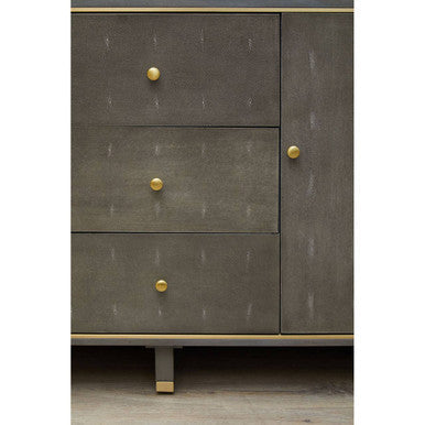 Deskey Grey Shagreen Effect 2 Door and 3 Drawer Sideboard