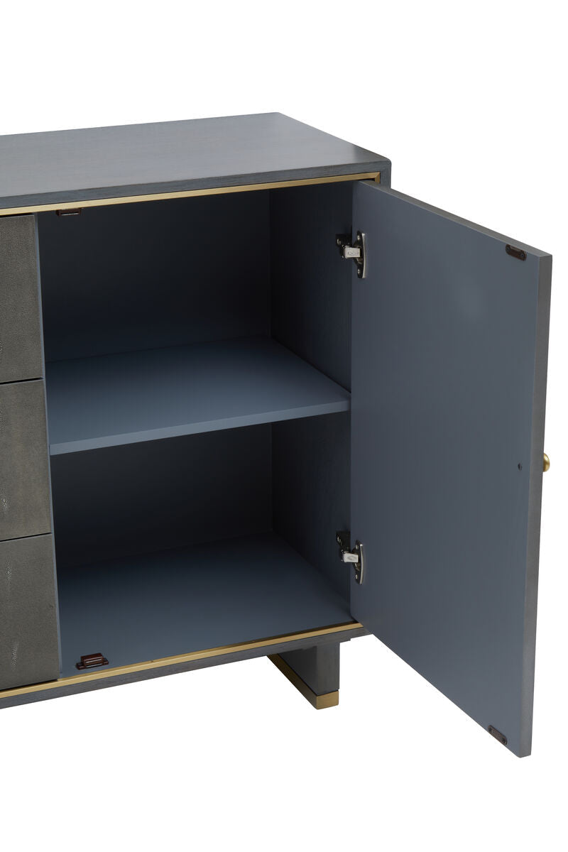 Deskey Grey Shagreen Effect 2 Door and 3 Drawer Sideboard