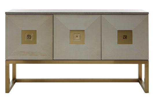 Grey and Champagne Finish 3 Door Sideboard