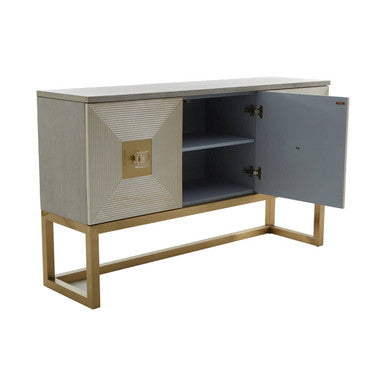 Duvali Grey and Champagne Finish 3 Door Sideboard
