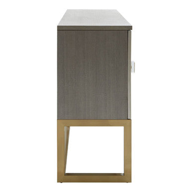 Duvali Grey and Champagne Finish 3 Door Sideboard
