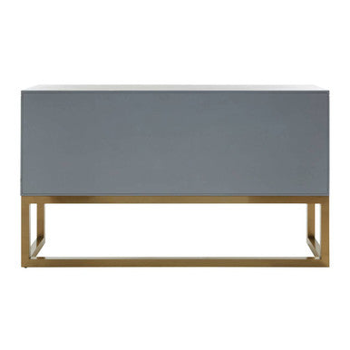 Duvali Grey and Champagne Finish 3 Door Sideboard