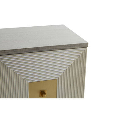Duvali Grey and Champagne Finish 3 Door Sideboard