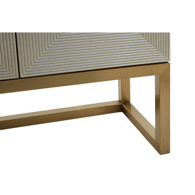 Duvali Grey and Champagne Finish 3 Door Sideboard