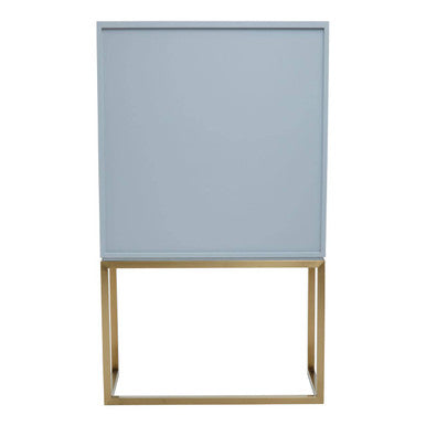 Duvali Grey and Champagne Finish 2 Door Tall Cabinet