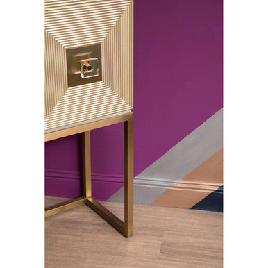 Duvali Grey and Champagne Finish 2 Door Tall Cabinet