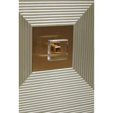 Duvali Grey and Champagne Finish 2 Door Tall Cabinet
