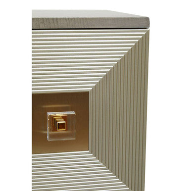 Duvali Grey and Champagne Finish 2 Door Tall Cabinet