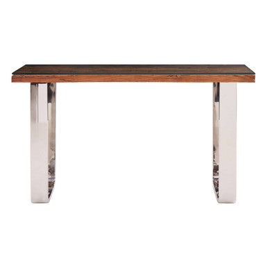 Kerala Natural Recycled Wood Console Table with Curved Legs