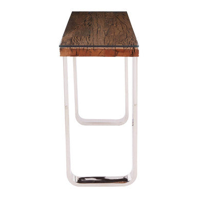 Kerala Natural Recycled Wood Console Table with Curved Legs
