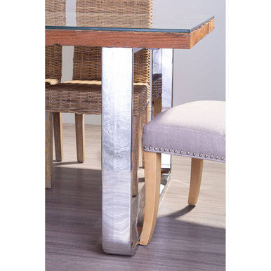 Kerala Natural Recycled Wood Console Table with Curved Legs