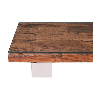 Kerala Natural Recycled Wood Console Table with Curved Legs