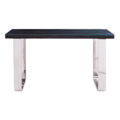 Kerala Black Recycled Wood Console Table with Curved Legs