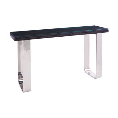 Kerala Black Recycled Wood Console Table with Curved Legs