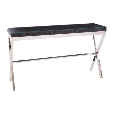 Kerala Black Recycled Wood Console Table with Cross Base