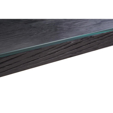 Kerala Black Recycled Wood Console Table with Cross Base