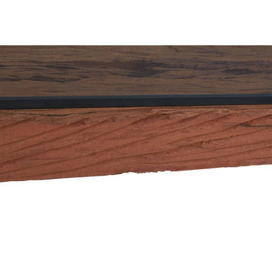 Kerala Natural Recycled Wood Rectangular Dining Table with Cross Base