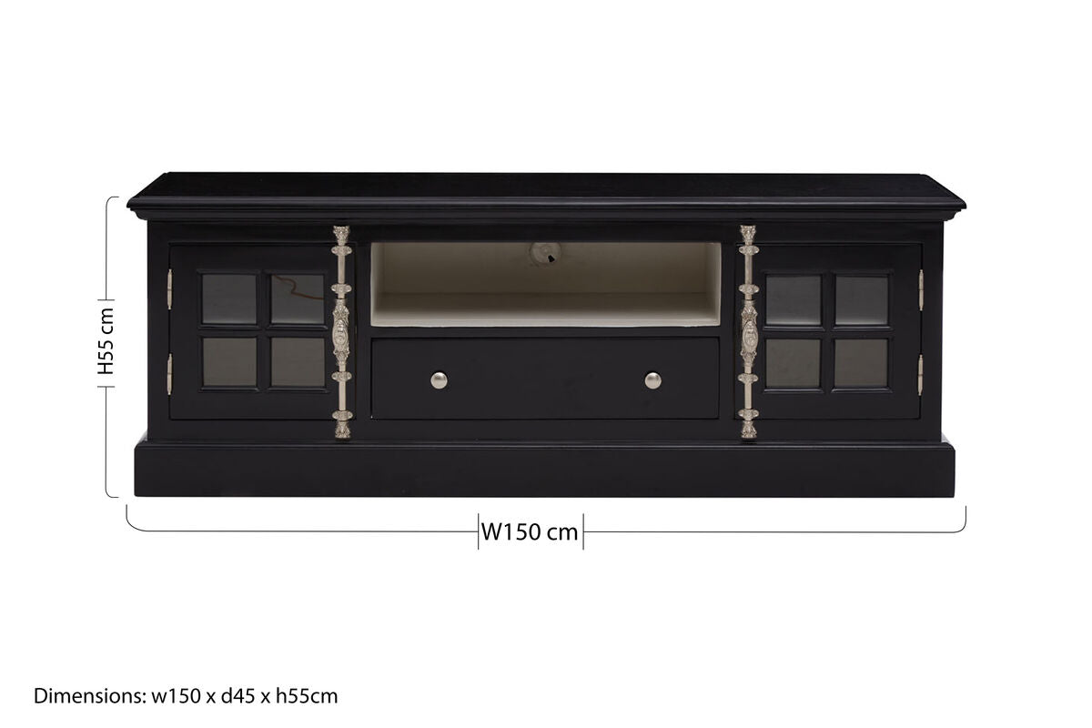 Covent Black Wooden Media Unit