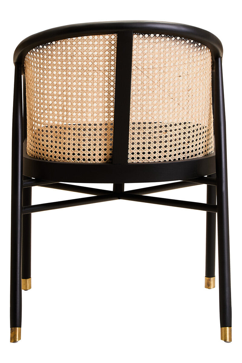 Corso Natural Rattan and Black Velvet Tub Chair