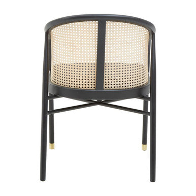 Corso Natural Rattan and Black Velvet Tub Chair