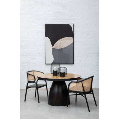 Corso Natural Rattan and Black Velvet Tub Chair