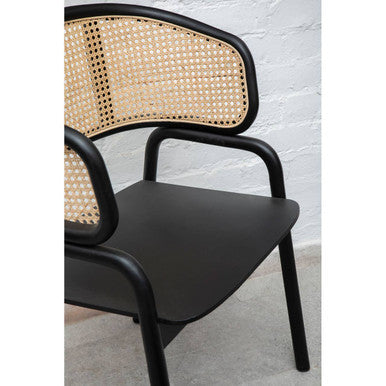 Corso Natural Rattan and Black Velvet Tub Chair