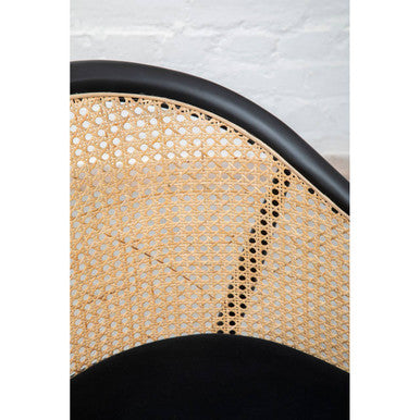 Corso Natural Rattan and Black Velvet Tub Chair