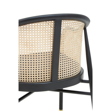 Corso Natural Rattan and Black Velvet Tub Chair