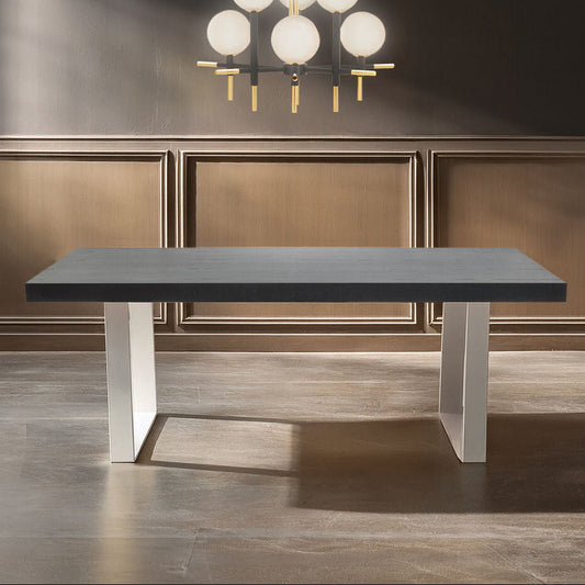 Black Elm Wood Dining Table