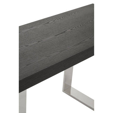 Natural Elm Wood Console Table with Silver Finish Frame | Ulmus