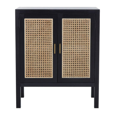 Corso Black Sideboard with 2 Rattan Doors