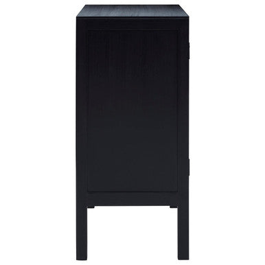 Corso Black Sideboard with 2 Rattan Doors