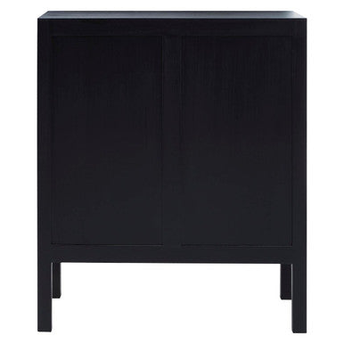 Corso Black Sideboard with 2 Rattan Doors