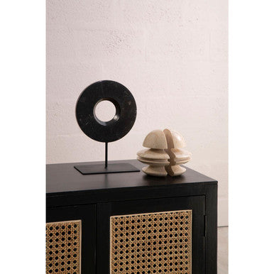 Corso Black Sideboard with 2 Rattan Doors