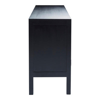 Corso Black and Natural Rattan 3 Door Sideboard