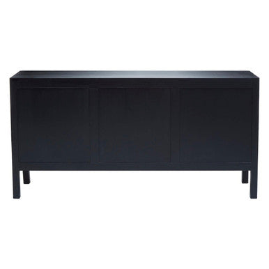 Corso Black and Natural Rattan 3 Door Sideboard