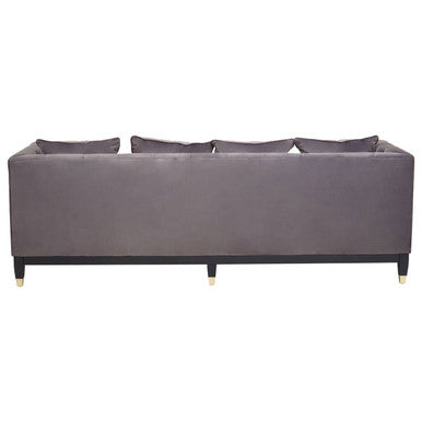 Sefira Grey Fabric 3 Seater Modern Chesterfield Sofa