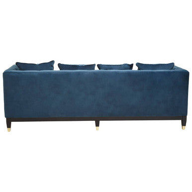 Sefira Navy Fabric 3 Seater Modern Chesterfield Sofa