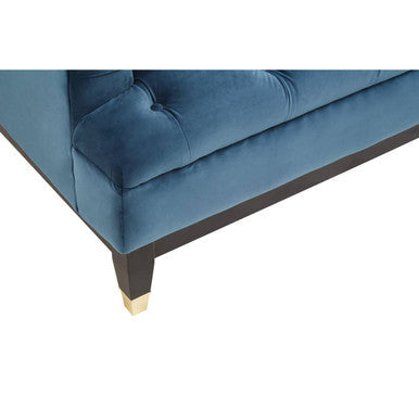 Sefira Navy Fabric 3 Seater Modern Chesterfield Sofa