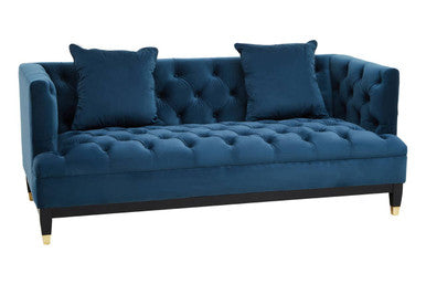 Sefira Navy Fabric 2 Seater Modern Chesterfield Sofa