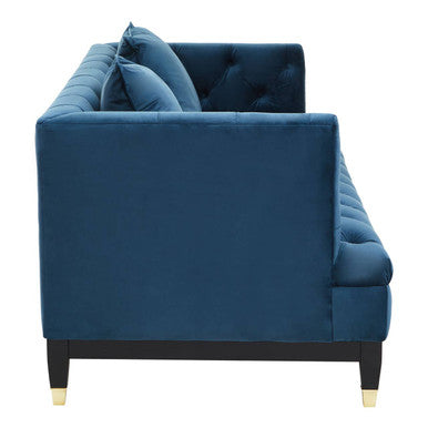 Sefira Navy Fabric 2 Seater Modern Chesterfield Sofa