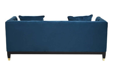 Sefira Navy Fabric 2 Seater Modern Chesterfield Sofa