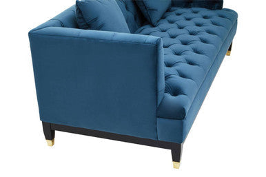 Sefira Navy Fabric 2 Seater Modern Chesterfield Sofa