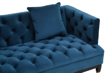 Sefira Navy Fabric 2 Seater Modern Chesterfield Sofa