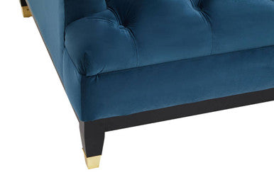 Sefira Navy Fabric 2 Seater Modern Chesterfield Sofa