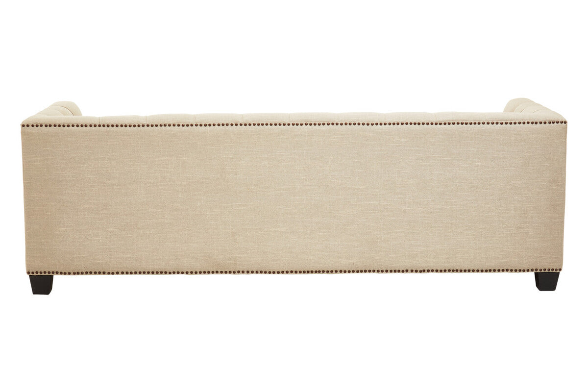 Surina Stone Fabric 3 Seater Sofa with Button Tufted Detail