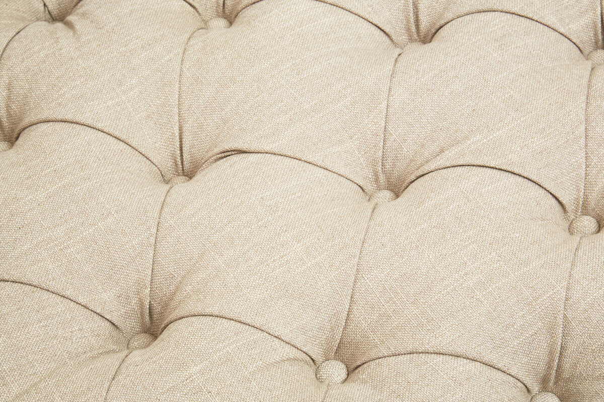 Surina Stone Fabric 3 Seater Sofa with Button Tufted Detail