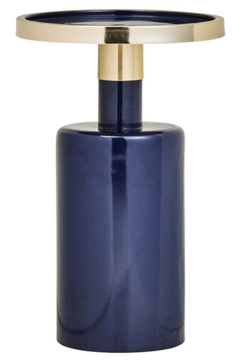 Elva Navy and Gold Finish Art Deco Side Table
